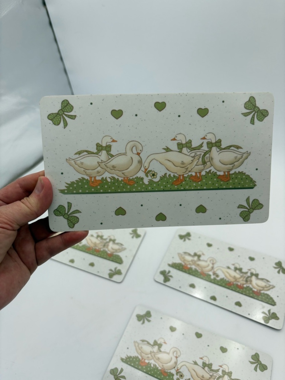 Four Vintage Goose/Duck Themed Plackards Perfect for Framing or Crafting